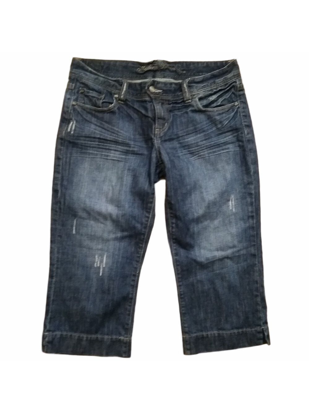 Madison Denim Co 9/10 Blue Distressed Capris Cotton Mid Rise Summer Jeans